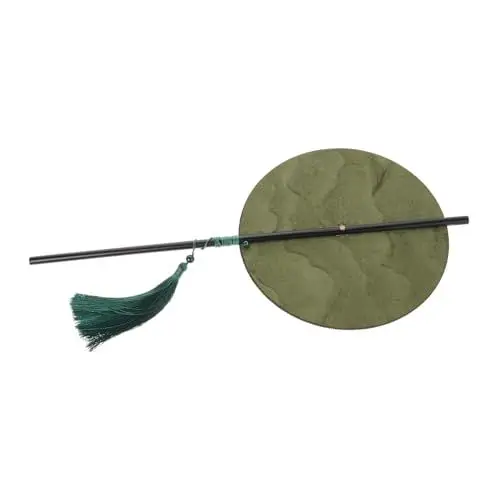 Produktbild: Alipis Pfeilfächer aus Bambus im antiken Stil Fan im chinesischen Stil Fächer im traditionellen Stil natürlicher Handfächer Handventilator großer Handfächer Handgebläse Holz Olive Green