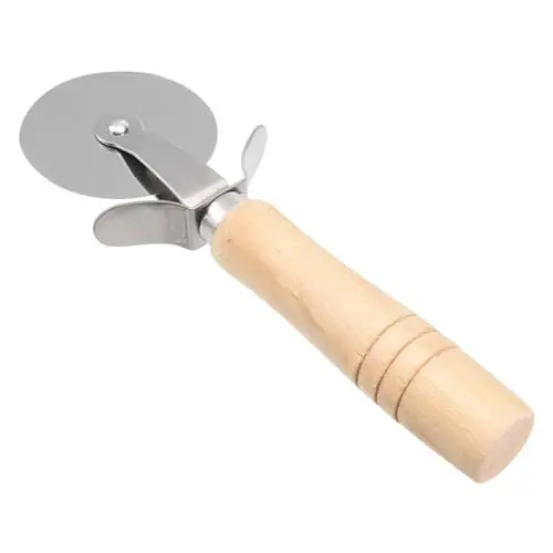 Produktbild: Alipis Pizzaschneider mit Holzgriff easy putz gemüseschaufel Pizzamesser Pizza-Schneidewerkzeug Pizzaschneider für die Küche Pizza- Pizzaschneiderad