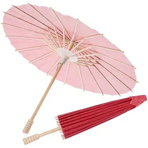 Produktbild: Alipis Roter Papiersonnenschirm Papierschirme Für Dekorationen Chinesischer Japanischer Papierschirm DIY-Regenschirmprojekte Hochzeitsdekoration Foto-Requisite Für Kinder