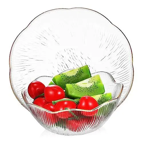 Produktbild: Alipis Satz glasgeschirr set Glasgeschirr-Set Tapeten abziehen und aufkleben Mittelstückschale Buffetschale Salatschüssel Geschirrset Welle Platte Glasschale dekorative Schale Besteck