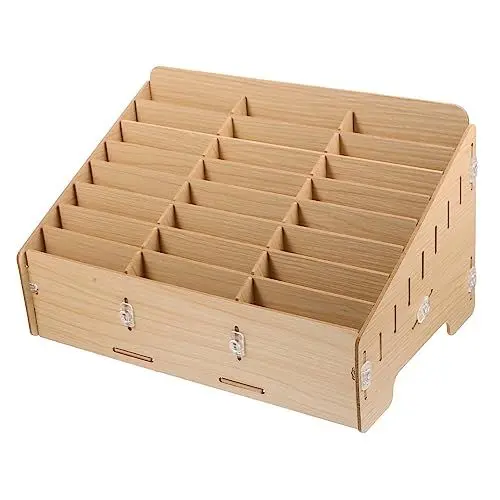 Produktbild: Alipis Aufbewahrungsbox Aus Holz – Schreibtisch-aufbewahrungslösung Mit 24 Fächern