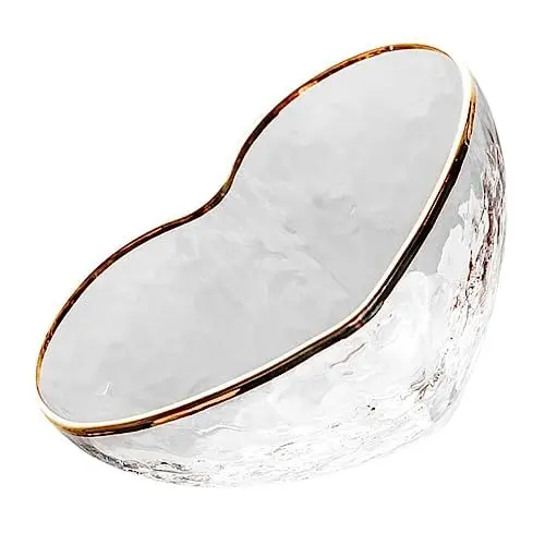 Produktbild: Alipis Glasschale in Herzform Und Mit Goldrand Obstsalatschale Elegantes Geschirr Für Partys