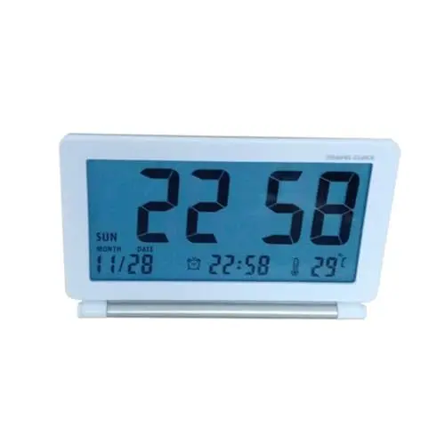 Produktbild: Alipis Stiller Wecker standuhr Table Clock Celsius stechthermometer Dates Thermometer Fever fìeberthermometer datin LCD-Wecker digitaler Wecker Klappwecker für unterwegs Reisewecker Weiß