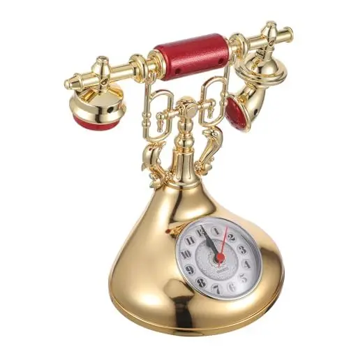 Produktbild: Alipis Telefonuhr Tischuhr Schicke Uhr Ornament Uhrverzierung Desktop Schreibtischuhr Heimverzierung Tischuhr Innenuhr Ornament Heimuhr Ornament