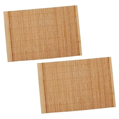 Produktbild: Alipis Tischdeko 2st Tischset Aus Holz Tischläufer Aus Japanische Tischsets Esstisch Bambusmatten Handdekor Japanisches Waschbare Tischsets Teeholz Platzdeckchen Löschbar Teller