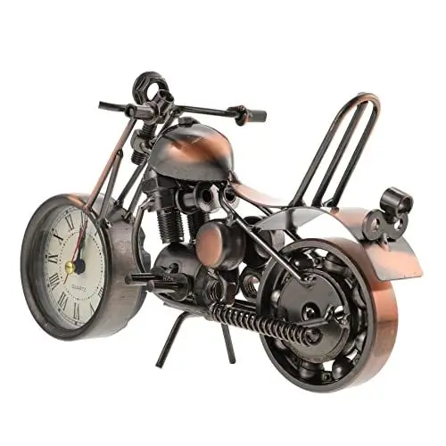 Produktbild: Alipis Uhr Digitaluhr Rustikale Regaluhr Trendiges Zuhause Kleine Tischuhren Dekor Für Büro Rustikale Tischuhr -skulptur-Figur Digitaler Wecker Motorradfiguren Auto Eisen