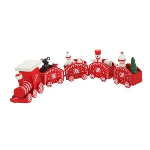 Produktbild: Alipis Weihnachtszug- -Set Mit 5 Abschnitten Mini-holzzug Weihnachtsdekoration Für Jungen Und Mädchen Weihnachtszeit-