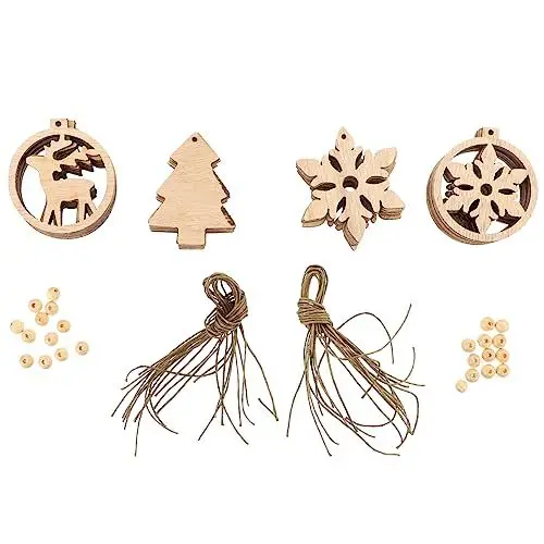 Produktbild: Alipis Weihnachtsbaum Anhänger Set Kreative Weihnachtsornamente Schneeflocken Und Rentier Designs Für Festliche Dekorationen Und Partys