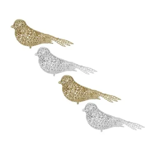 Produktbild: Alipis Weihnachtsbaum Deko Vögelchen Mit Clips 16CM Goldene Und Silberne Ornamente Für Festliche Weihnachtsdekoration Ideal Als Xmas Bird Ornament Und Xmas Decor Props