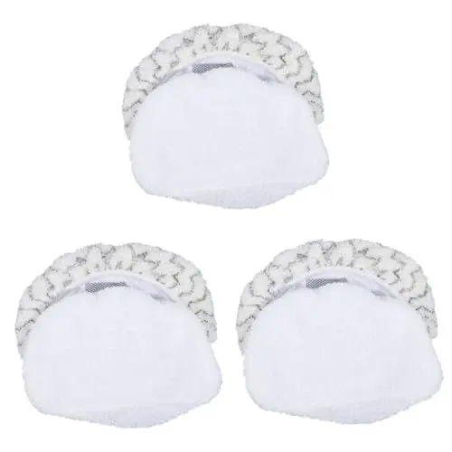Produktbild: Alipis Wischmopp 3 Stk Dampfreiniger Mop Bezüge für Dampfbesen Dampfwischer Staubtücher Mops Ersatz-Dampfmop-Pads Dampfwischmatten Perlmutt Mopp Wischbezug Weiß Dampfmop