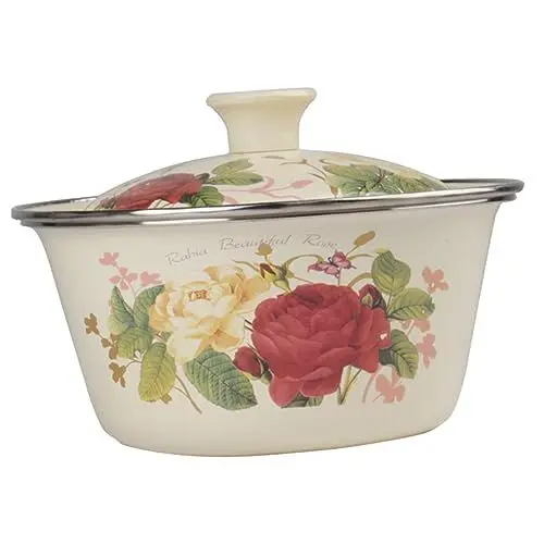 Produktbild: Alipis Großes Suppenbecken Aus Emaille – Retro-emaille-schüsseln-set Mit Deckel Zum Mischen Und Servieren