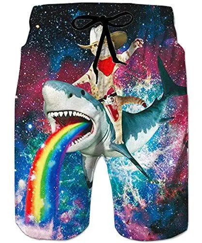 Produktbild: ALISISTER Badehose Herren Erwachsene Junge 3D Druck Schnell Trocknend Badeshort Männer Sommer Strand Surf Boardshorts Mit Mesh Futter XXL