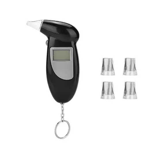 Produktbild: Alkoholtester, Alkoholtester Polizeigenau,Polizeigenau Alkoholmessgeräte ,Promilletester mit 30 Mundstücke, Professioneller Tragbarer Alkoholtester,Alkohol Tester Mit LED-Display Digital Schnell