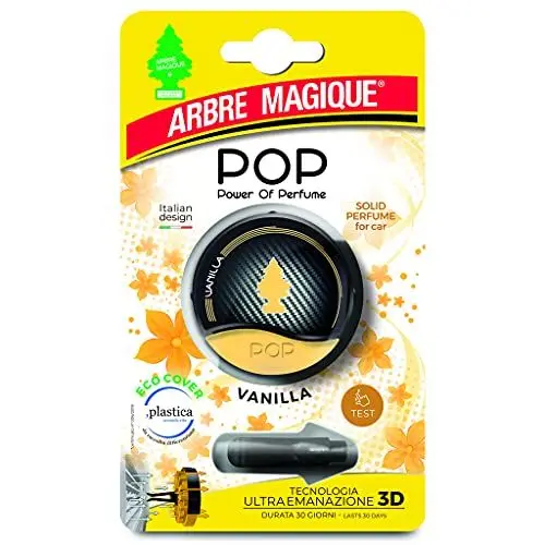 Produktbild: All Ride Arbre Magique, Pop Auto-Lufterfrischer, Vanille-Duft, Ultra-Hand-System, verlängerter Duft für 7 Wochen.