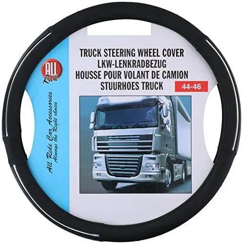 Produktbild: All Ride Lenkradbezug LKW - Lenker mit Durchmesser 44-46CM - Gummi - Anti-Rutsch Textur Schwarz