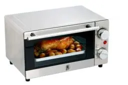 Produktbild: All Ride Minibackofen - 24V Backofen über Zigarettenanzünder - Camping Backofen für LKW oder Wohnmobil - 300W - 9L - Edelstahl - Tragbarer Ofen für unterwegs - Kleiner Backofen