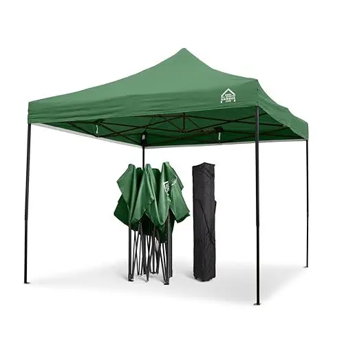 Produktbild: All Seasons Gazebos Strapazierfähiger Faltpavillon und Vorzelt, komplett wasserdicht, hochwertig, für einen sekundenschnellen Aufbau, 3 x 3 m erhältlich (Grün)