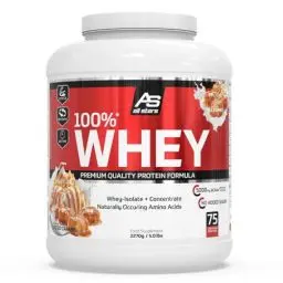 Produktbild: All Stars 100% WHEY PROTEIN 2270g I Eiweiß-Pulver mit Whey-Konzentrat & Isolat I leckeres Low-Fat Powder I hochwertiges Protein-Pulver I cremiger Protein-Shake mit Salted-Caramel-Flavour