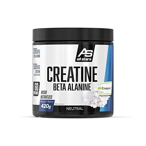 Produktbild: All Stars Creatin CREAPURE® Beta-Alanine 420g I hochreines Kreatin-Pulver mit Beta-Alaninen & Magnesium I Creatine Monohydrate Powder geschmacksneutral ohne Geschmacks- & Konservierungsstoffe