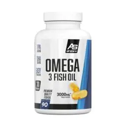 Produktbild: All Stars Omega 3 Fischöl I Fish Oil Caps mit 540mg EPA + 360mg DHA pro Tagesration I Monatspackung mit 90 Kapseln I Fisch-Öl Supplement ohne Zucker, Aspartam & Creatin