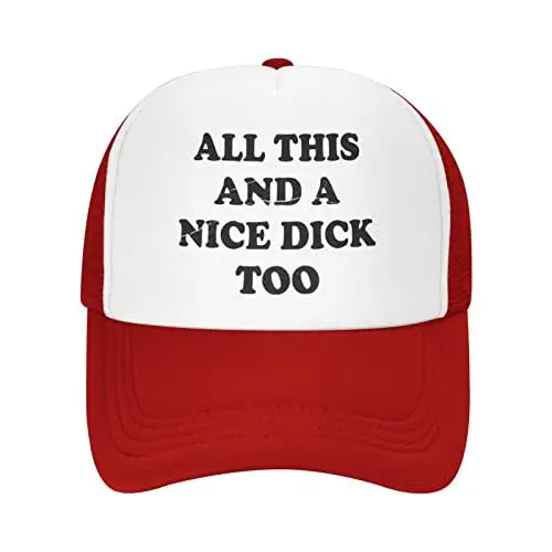 Produktbild: All This and A Nice Dick Too Gifts Unisex-Baseballmütze, verstellbare Netz-Trucker-Kappe, Angelmütze, Sommermütze