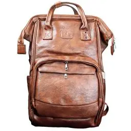 Produktbild: all Kids United® Wickeltasche Baby Wickelrucksack aus veganem Leder·· Komplett Set mit Multifunktions-Babytaschen und Kinderwagengurte und Schultergurte