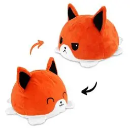 Produktbild: AllBlue Flip Plüschtier | doppelseitiges Design zum wenden | niedliches Geschenk für Kinder | weiches Plüschtier mit wechselbarer Stimmung | einfach Flippen mit 2 Emotionen in Böse & Lieb (Fuchs)