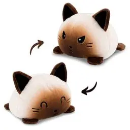 Produktbild: AllBlue Flip Plüschtier | doppelseitiges Design zum wenden | niedliches Geschenk für Kinder | weiches Plüschtier mit wechselbarer Stimmung | einfach Flippen mit 2 Emotionen in Böse & Lieb (Katze)