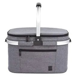 Produktbild: ALLCAMP Faltbar Isoliert Kühltasche - Einkaufskorb Thermo Mit Deckel, Abnehmbarer Picknickkorb 2 Personen, Aluminiumrahmen Kühlkorb, Verdicken Thermokorb