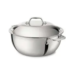 Produktbild: All-Clad Holländischer Topf Induktion 26,7 cm, für alle gänigen Herdarten geeignet, Schmortopf mit Deckel, dutch oven, gleichmäßige Wärmeverteilung, Edelstahl, 4500