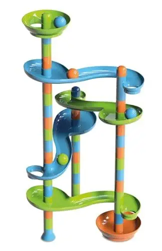 Produktbild: alldoro 61100 Big Ball Track Kugelbahn, XXL Murmelbahn mit 46 Teile, Rollbahn Strecke mit 4 großen Kugeln, Jumbo Bahnelemente in Tragetasche, Motorik und Konstruktionsspielzeug für Kinder ab 2 Jahre