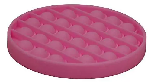 Produktbild: alldoro 63043 Play Silikon Fidget Spielzeug ca. 12 cm rund, Pop it Anti Stress Fingerspielzeug, Bubble Push Toy für Stressabbau, Geschicklichkeitsspiel für Kinder und Erwachsenen, Pink
