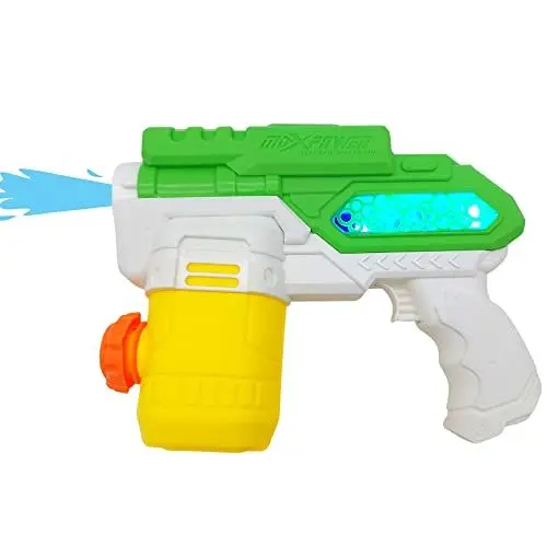Produktbild: alldoro 63077 Elektrische Water Power Wasserpistole ca. 22 cm, Wasserkanone mit Licht, Reichweite bis zu 8 Meter, Wasserspritzpistole für Strand, Garten und Freizeit, für Kinder ab 3 Jahren, Grün