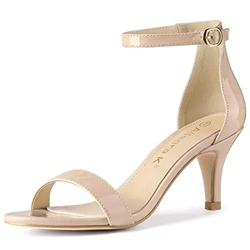 Produktbild: Allegra K Damen-Sandalen mit offenem Zehenbereich und Stiletto-Absatz Beige 36