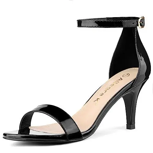 Produktbild: Allegra K Damen-Sandalen mit offenem Zehenbereich und Stiletto-Absatz Schwarz 40