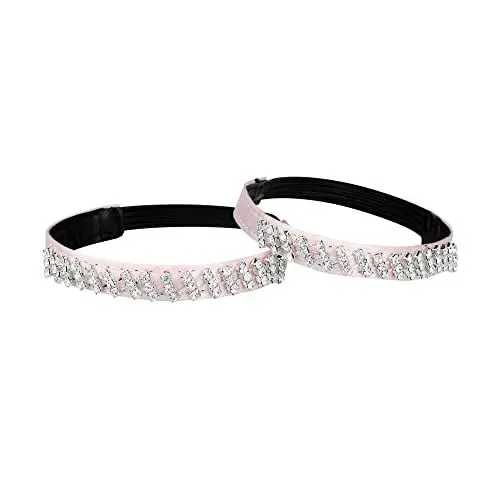 Produktbild: Allegra K Damen Elastische Schuh-Knöchelriemen Blink abnehmbares Schuhriemenband für Fersen Rosa-silber 23.5cm