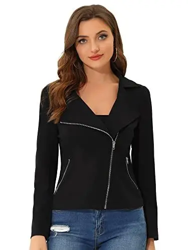Produktbild: Allegra K Damen Langarm Reißverschluss Vorne Kordelzug Strick Kapuzenpullover Jacke Schwarz L