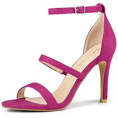 Produktbild: Allegra K Damen Open Toe Triple Straps Stiletto High Heel Sandalen Pink 35