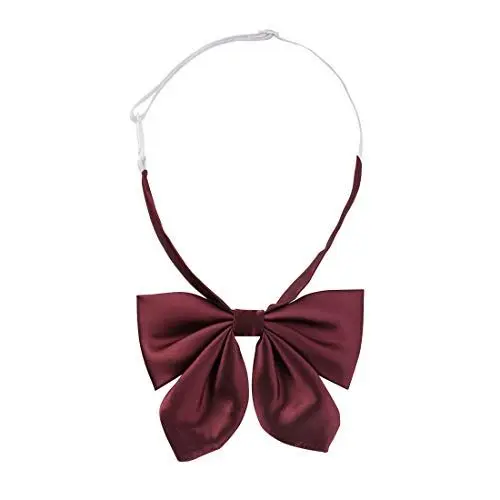Produktbild: Allegra K Damen Verstellbar Bowknot Fliege Einfarbig Krawatten Dunkelrot 9 x 13 cm