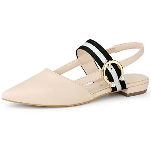 Produktbild: Allegra K Flache Pumps mit spitzer Zehenpartie für Damen Beige Rosa 39