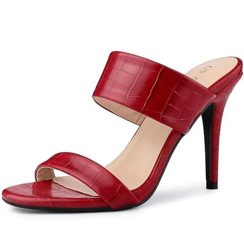 Produktbild: Allegra K Offene Zehensandalen mit Stiletto-Absatz für Damen rot 37