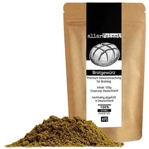 Produktbild: allerFeinst! - Brotgewürz - Premium Brot Gewürzmischung gemahlen - Für rustikales Bauernbrot und andere Brotback-Ideen, 1er Pack (1 x 100g)