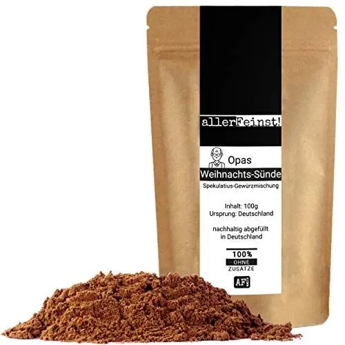 Produktbild: allerFeinst! - Opas Weihnachts-Sünde Spekulatiusgewürz – Spekulatiusgewürzmischung für Spekulatius, Plätzchen, Waffeln, Kekse, Saucen, 1er Pack (1 x 100g)