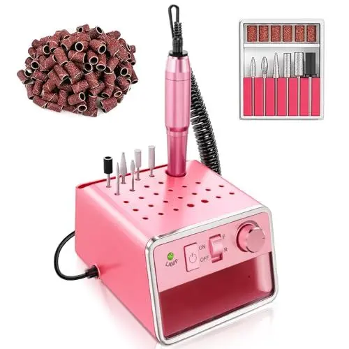 Produktbild: ALLE'S Nagelfräser,Elektrische Professionelles Nagelfräser,Nagelfräser für Gelnägel,20000 U/Min,Professionelle Maschine, Kompakt und Tragbar (Rosa)