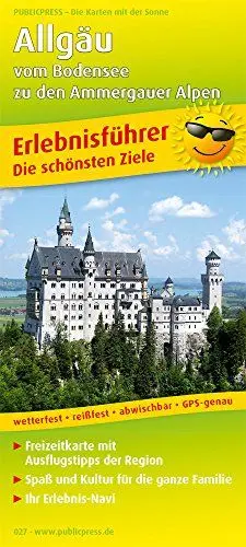 Produktbild: Allgäu - vom Bodensee zu den Ammergauer Alpen: Erlebnisführer mit Informationen zu Freizeiteinrichtungen auf der Kartenrückseite, wetterfest, ... GPS-genau. 1:150000 (Erlebnisführer / EF)