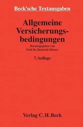 Produktbild: Allgemeine Versicherungsbedingungen: Textausg. (Beck'sche Textausgaben)