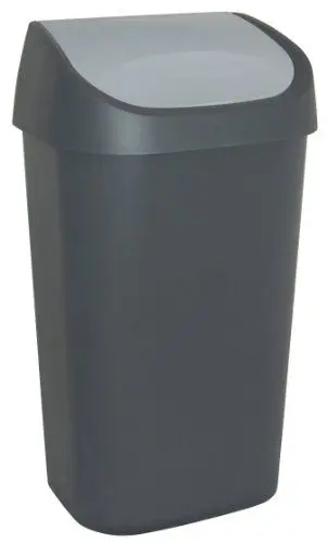 Produktbild: Allibert 214972 Mistral Abfalleimer mit Schwingdeckel, Polypropylen, 38,8 x 30,3 x 69 cm, Anthrazit/Grau