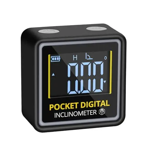 Produktbild: ALLmeter Mini Digitaler Winkelmesser Magnetisch Wasserwaage 4*90° VA Bildschirm Hintergrundbeleuchtung Neigungsmesser mit USB Typ-C aufladbares Winkelmessgerät Sägeblatt Bevel Box für Holzbearbeitung