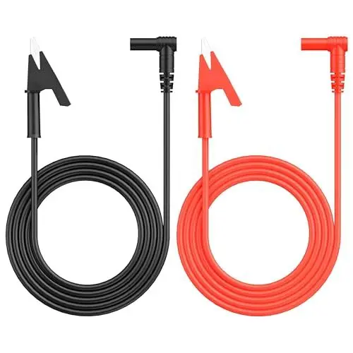 Produktbild: ALLmeter Multimeter-Zubehörset mit Krokodilklemmen, 4mm Bananenstecker, 15A/1000V, 1m Premium-Messleitungen, 1 Paar (2 Stück) Messspitzen, Robustes Industriezubehör für Elektronik und Werkstatt