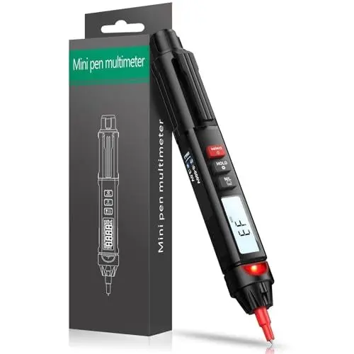 Produktbild: ALLmeter Digitales Multimeter Stifttyp, Berührungsloser Spannungsprüfer mit NCV, TRMS 6000 Zählungen, Zweipolig, Taschenlampe und LCD, für AC/DC, Widerstand, Dioden, Kontinuität